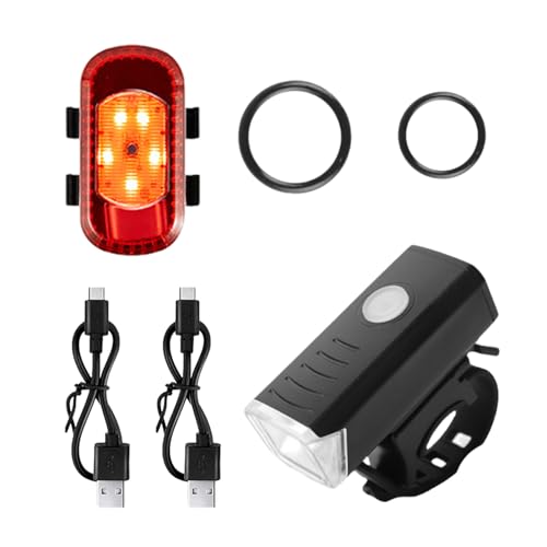 CENRF USB Rechargeable Tail Light, Bicycle Headlight Tail Lights, led Bicycle Flashlight with Effortless Mounting, Waterproof Rear Cycle Flashlight, Tail Light laserr for Bicycles Sports, black, red