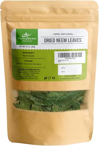 Ceylon Flavors Fresh & Pure Naturally Grown Dried Neem Leaves 1oz (28g)