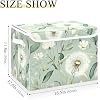 Cajas de almacenamiento plegables con tapa, cubos de tela decorativos, organizador de armario, cajas para ropa, rectangulares, color verde salvia con dientes de león y margaritas 6