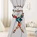 HEVSTIL Curtain Tiebacks, 2 Pack Colorful Coconut Shell Curtain Drapery Holdbacks, Boho Curtain Ties for Home Office Decorative,Blue
