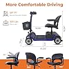 Electric Mobility Scooter for Adults & Seniors, 4-Wheel Foldable Mobility Scooter with 12.4-Mile Range, 4.9 MPH Powered Wheelchair, 330 lbs Capacity, LED Headlight & Basket, Blue