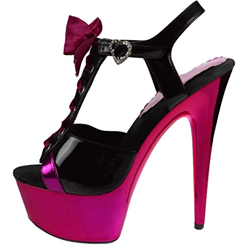 Ellie Shoes 6" Peeptoe Platform W/LACE UP and Bow Detail W/Buckle4