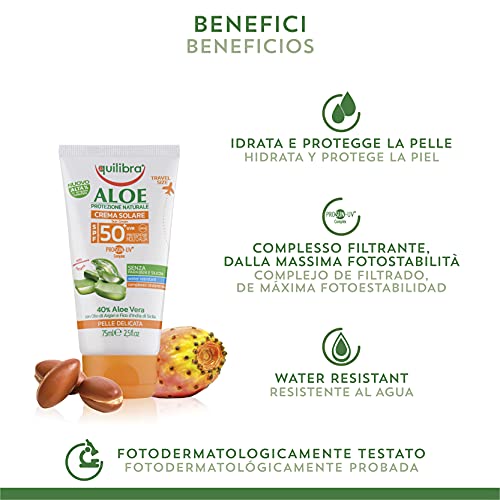Equilibra Solari, Aloe Crema Solare Spf 50+, Crema...