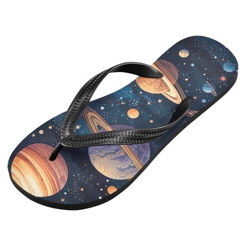Womens Flip Flops Space PlanetsNon-Slip Casual Beach Slippers Rubber Sandals214B2821