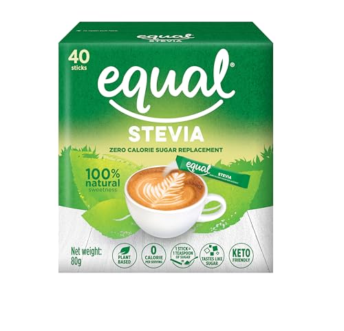 Equal Stevia 40 Sticks - 100 Percent Natural Zero Calorie And Diabetic Friendly