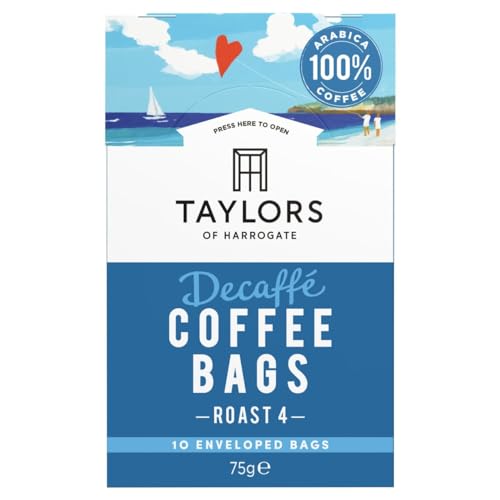 Taylors of Harrogate Roast 4 Decaffe Coffee Bags 10 Enveloped Bags (Pack of 1)