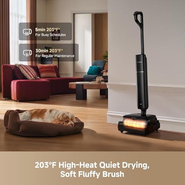 DREAME Aero Pro Steam Wet Dry Vacuum Mop, 392F Steam Cleaning, 28kPa Suction, 3.88in Ultra-Slim Vacuum Mop Combo, 0 Hair Tangle for Pet Owner, Heated Brush Wash, Hot Air Drying, Up to 70min Runtime