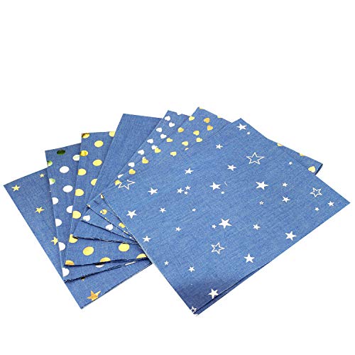 Fat Quarter - Surtido de telas de mezclilla precortadas para acolchar, telas para manualidades (43 x 50 cm) Cover