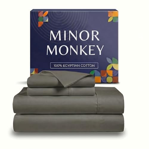King Sheet Set 1000 Series Egyptian Cotton, 16" Deep Pocket, Charcoal Grey