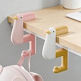Cartoon Duck Bag Hook for Student Desk, Multi-Purpose Portable Backpack Holder, Table Edge Purse Hanger, Desk-Specific Side-Mounted Bag Holder for Dorm or School Use