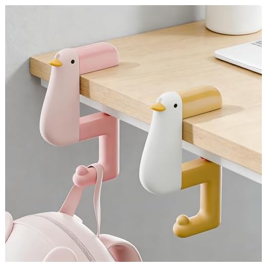 Cartoon Duck Bag Hook for Student Desk, Multi-Purpose Portable Backpack Holder, Table Edge Purse Hanger, Desk-Specific Side-Mounted Bag Holder for Dorm or School Use