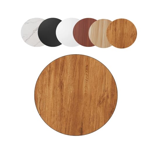 Runde Tischplatte aus Massivholz für Ess- und Couchtisch, glatte Oberfläche, 50 cm, goldene Eiche, langlebige Gartentischplatte für den Außenbereich