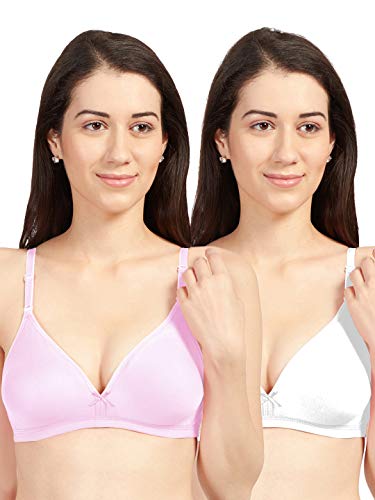 Image of SONARI Omania Womens Non-Padded Cotton Polyester Bras - Solid, Non-Wired, Medium Coverage, Hand Washable (Pack of 2)