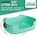 High Sided Litter Box 16x11x6 Splash-Proof Plastic Low Entry Litter Box with Shovel Cute Ear Shape Cat Toilet for All Breeds Kitten Rabbit