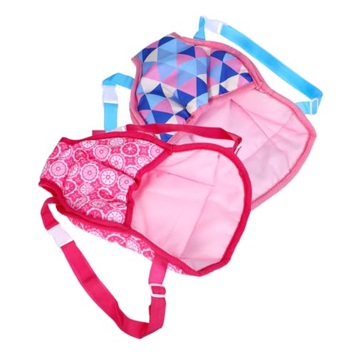 ERINGOGO 2 Piezas Correa para Muñeca Infantil y Suave Portador de Muñecas para Accesorio Rojo Floral y Triángulo