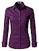 EZEN Womens Slim-Fit Long Sleeve Stretchy Button Down Collar Office Formal Casual Shirt Blouse
