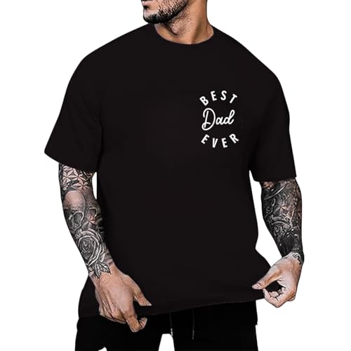 Mens Funny Dad Shirt for Daddy Short Sleeve Cool Father Graphic Tee Casual Top
