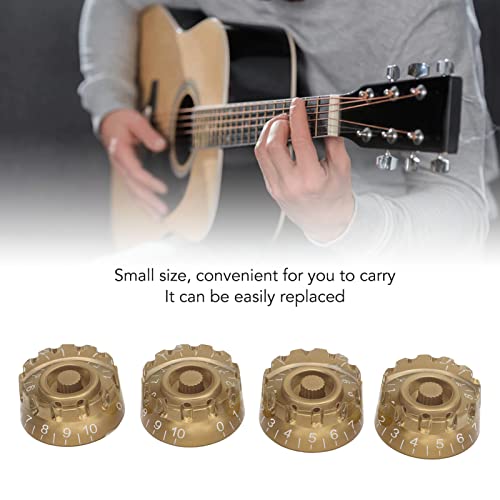 Gientan 4 Peças Botão De Guitarra Plástico Profissional 24 Estrias Finas Botão De Controle De Baixo