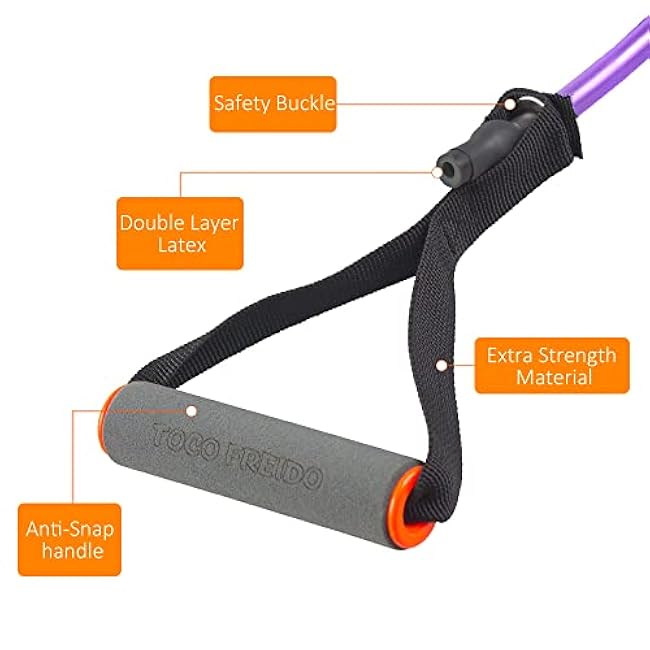 Single Resistance Bands, Workout Bands with Handles and The Exercise Bands with Door Anchor, Suitable for Resistance Training, Physical Therapy, Home Workouts, Boxing Training