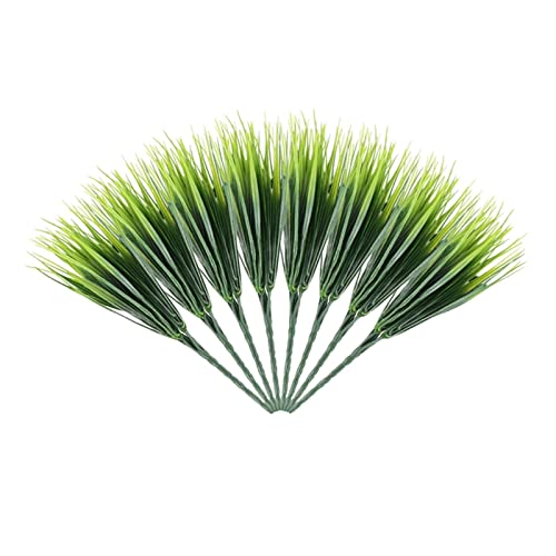 YINGHUA 8 PCs künstliche Outdoor -Pflanzen, gefälschte plastische Grünsträucher Weizengras im Freien Fensterbox Veranda hängende Pflanzgefäße innen nach außen xiaoyu (Color : Grün)