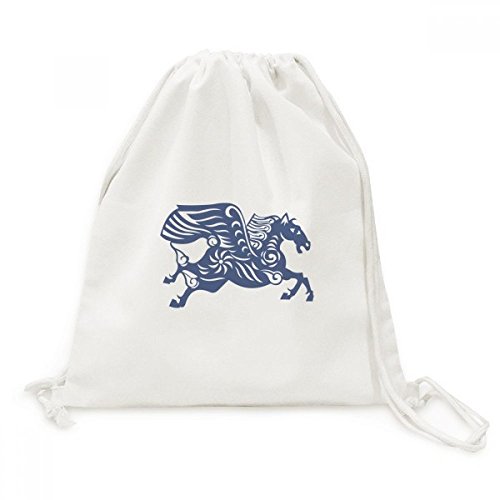 Sac à dos cordon Année de Cheval toile pour éviter les sacs lourds
