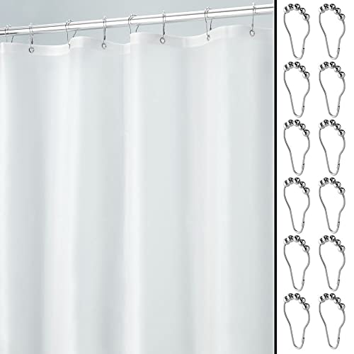 Mdesign Waterproof, Heavy Duty Shower Curtain, Liner - Premium Quality 10-Gauge Vinyl, With Shower Rings, For Bathroom Shower And Bathtub - 72 Inches X 72 Inches, Set Of 2 - Frost/Brushed #TOP25