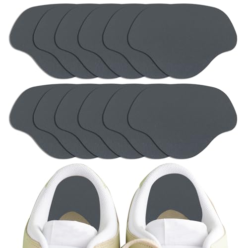 Image of Inside Shoe Heel Repair Patches, Self-Adhesive Shoe Hole Patch Kit for Sneaker Mesh Sports Tennis Work Hiking, Quick Fix for Inner Heel or Toe Holes (Grey (12 Pcs))