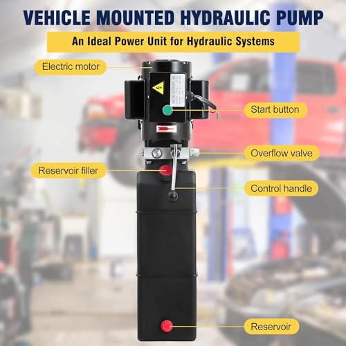 Image of Garvee Hydraulic Power Unit, 220V 15 QT Car Lift Hydraulic Pump Power Unit, Single Phase Hydraulic Power Unit, with 14 L Plastic Tank, Electric Hydraulic Power Unit, Used for Car Maintenance
