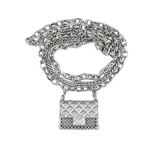 AIBEARTY Women's Fashion Tassel Chain Belt Bag Adjustable Metal Waist Belt Long Waistband for Dress Pants3