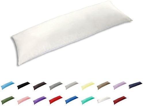 Gyulin 100% Cotton 300 Thread Count Envelope Style 4.6ft Body Pillow Cover Pillowcase Pillow Protector Cushion Cover Non Zippered Only Cover No Insert 20" x 54" /51cm X 137cm White
