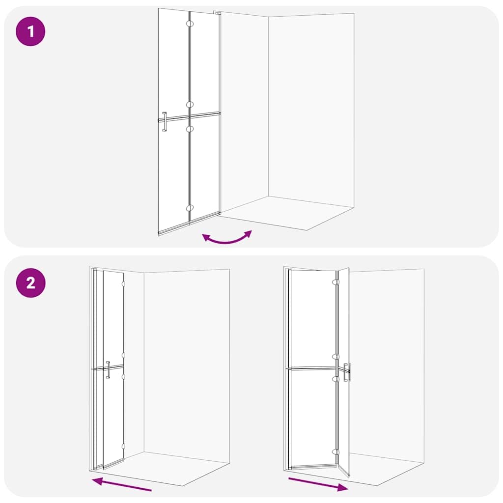 vidaXL Ściana prysznicowa Walk-In złoty 90 x 6.5 x 190 cm
