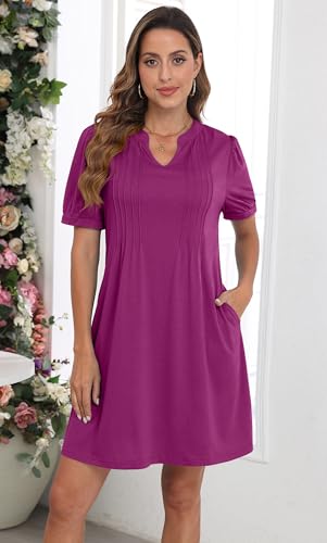 Robe d'été décontractée à manches courtes douce et fluide - 3