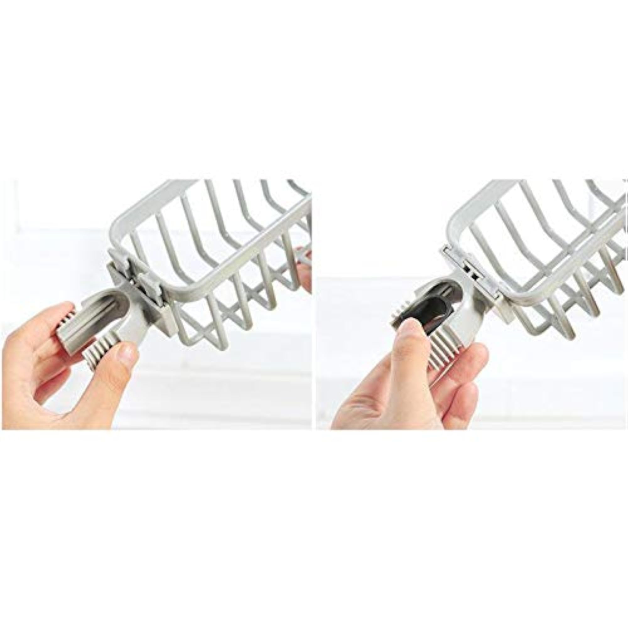 Kitchen Towel Hanger Rack Rod Brush Hook Organizer, Gray