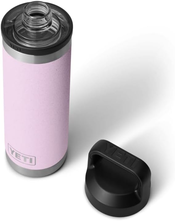 YETI Rambler Bottle Chug, Vaccum Insulated Stainless Steel Bottle with Leakproof Chug Cap, Cherry Blossom, 18 oz (532 ml)