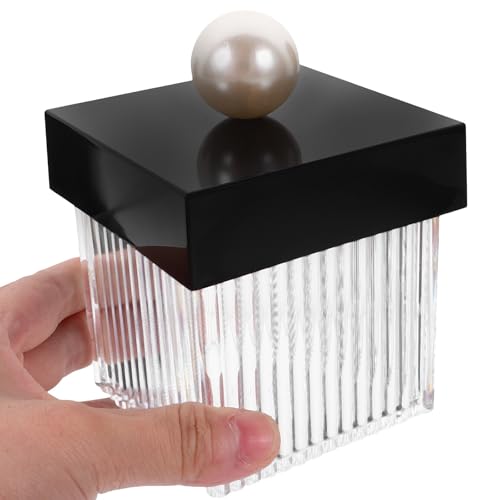 Organizador acrílico negro TOYANDONA: caja para hisopos y escritorio 5
