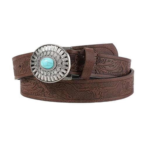 Turquoises Buckle Belt Aesthetic PU Belt Waistband Decorative Belt For Pants Jeans Elegant Elegant Waiststrap