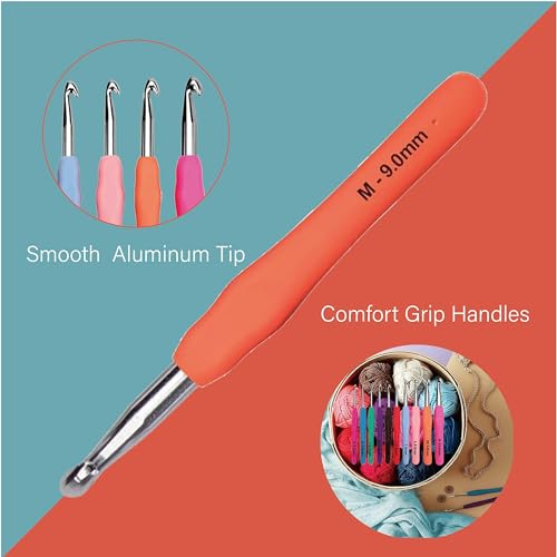 image for Yarniss 20 Sizes Crochet Hooks 0.5mm-10mm, Ergonomic Crochet Hooks Set