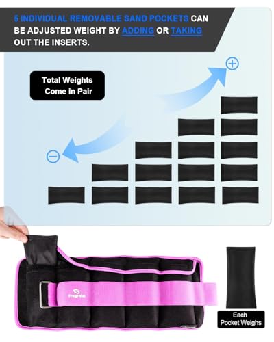 Image of Fragraim Adjustable Ankle Weights 1-3 /4 /5 /6 /8 /10 /12 /15 /20 LBS Pair with Removable Weight for Jogging, Gymnastics, Aerobics, Physical Therapy