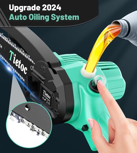 Image of Tietoc Mini Chainsaw 6-Inch with 2 Batteries, Electric Saw Gifts for Women Dad Husband Gardener, Cool Gadgets for Men 2026, Mens Gifts for Birthday Anniversary Christmas for Adults Men Dad