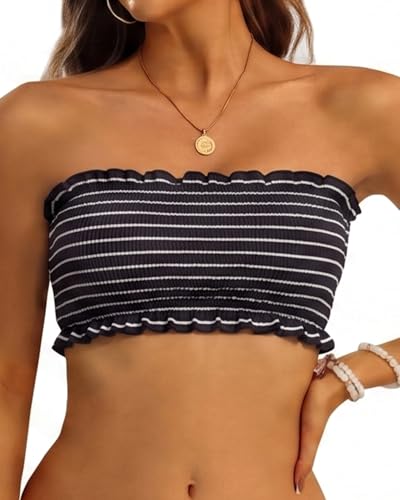 Image of Aqua Eve Women Strapless Bikini Top Only Bandeau Swim Top Tube Top Swimsuit