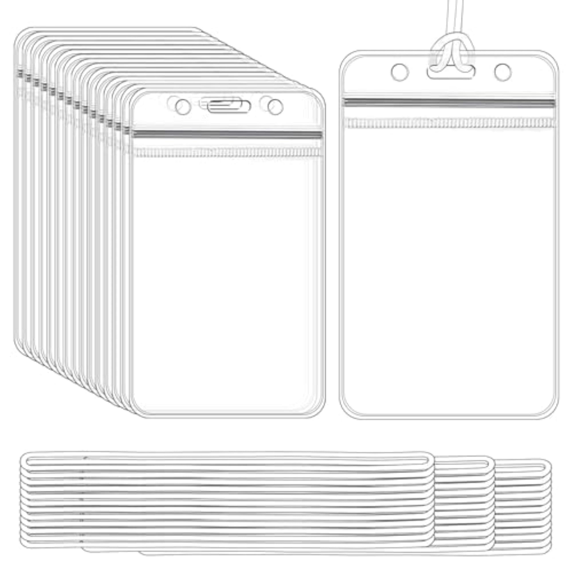 50 Pack Clear Plastic Luggage Tags, Travel Essentials
