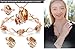Leafael Wish Stone Pendant Necklace with Amber Brown Birthstone Crystal for November, 18K Rose Gold Plated, 18