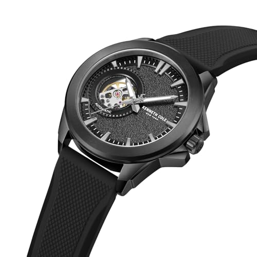 Image of Kenneth Cole Automatic Analog with Black Dial Black Silicone Strap Watch for Men - KCWGZ0103901MNW