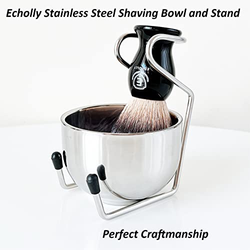 3pcs Shaving Brush Set by Echolly-Premium Mens Shaving Brush,Stainless Steel Stand and Bowl-Traditional Wet Shaving Kit-Best Shaving Gifts for Men,Boyfriends,Fathers - Image 7