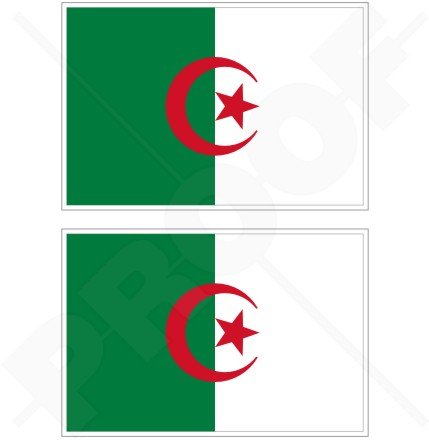 Algérie Drapeau Algérie Alger 10,2 cm (100 mm) en vinyle Bumper Stickers, Stickers x2