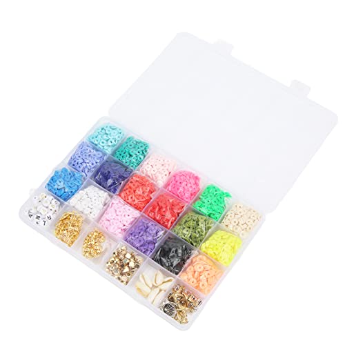Indwort Kit de Abalorios para Pulsera, Caja con 24 Compartimentos Abalorios de Arcilla 3843 Atractivas Piezas Decorativas para la fabricación de Joyas Cover