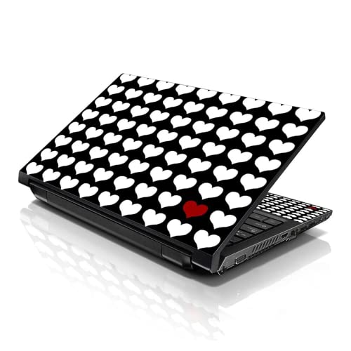Image of LSS 17 17.3 Inches Laptop Notebook Skin Sticker with 2 Wrist Pads - Reusable Cover Protector Vinyl Sticker Cover Decal Fits 17 inch - 19 inch HP Asus Acer - One in a Million Hearts Pattern