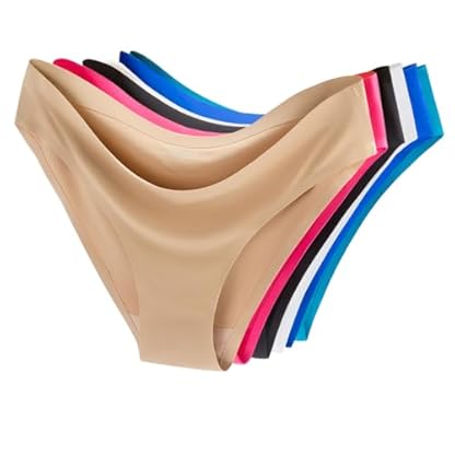 COSOMALL 6 Pack Women's Invisible Seamless Bikini Underwear Half Back Coverage Panties