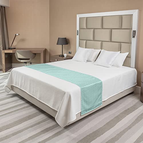 Ambesonne Chevron Bed Runner, Pastel Green Tones Zigzags Pattern Continuous Art Illustration, Decorative Accent Bedding Scarf For Hotels Homes And Guestrooms, King, Seafoam Mint #TOP1