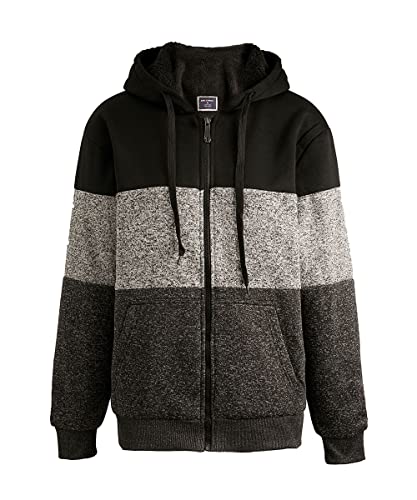 LeeHanTon Heavyweight Hoodies for Men Jackets Comfy Sherpa Lined Zip Up Hoodie Coats with Pockets Outerwear